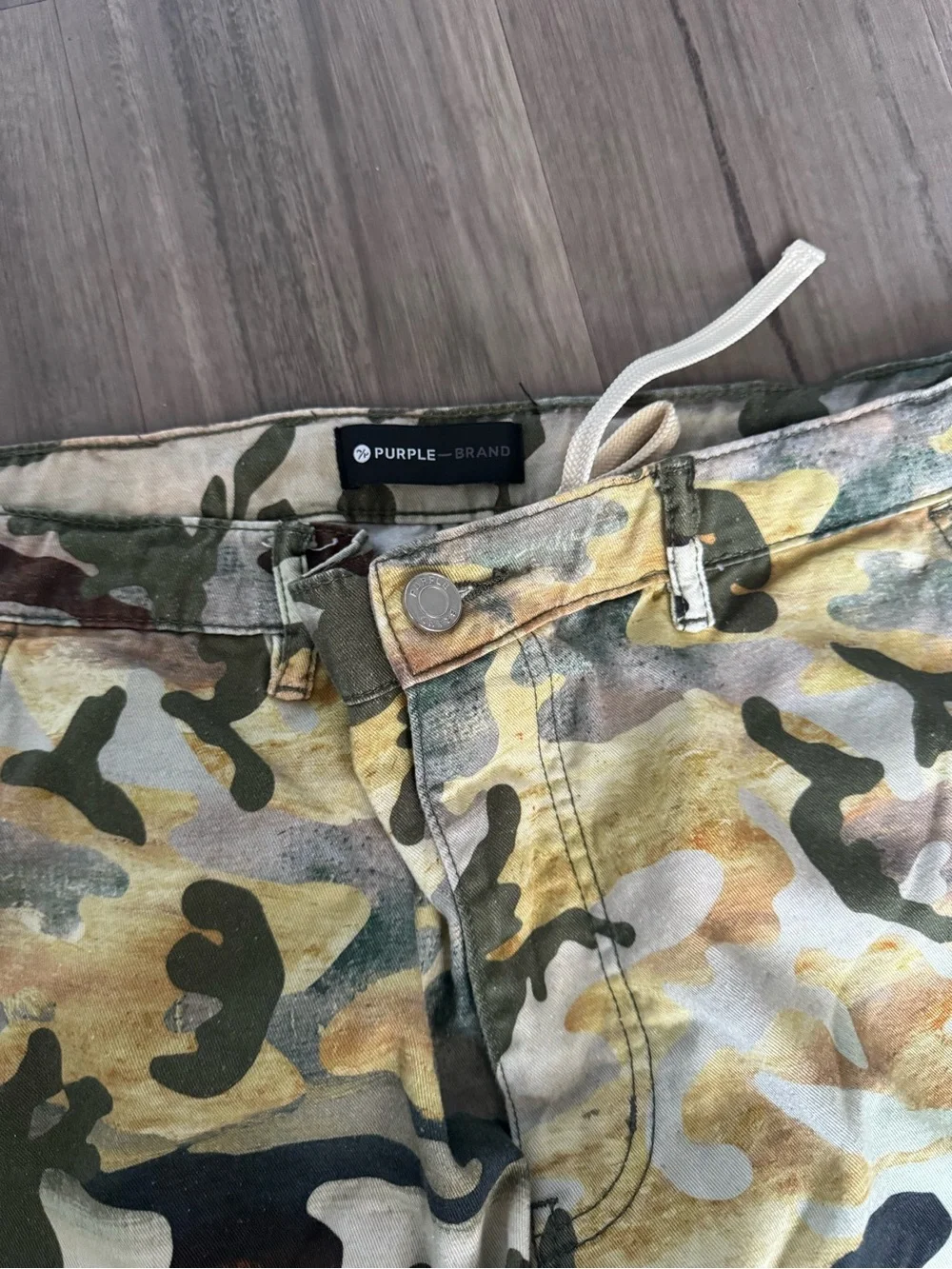 Men's Purple Brand Camouflage Cargo Pants - Green/Khaki